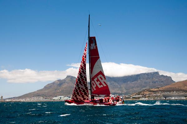 CAMPER sailing into the finish line off Cape Town.